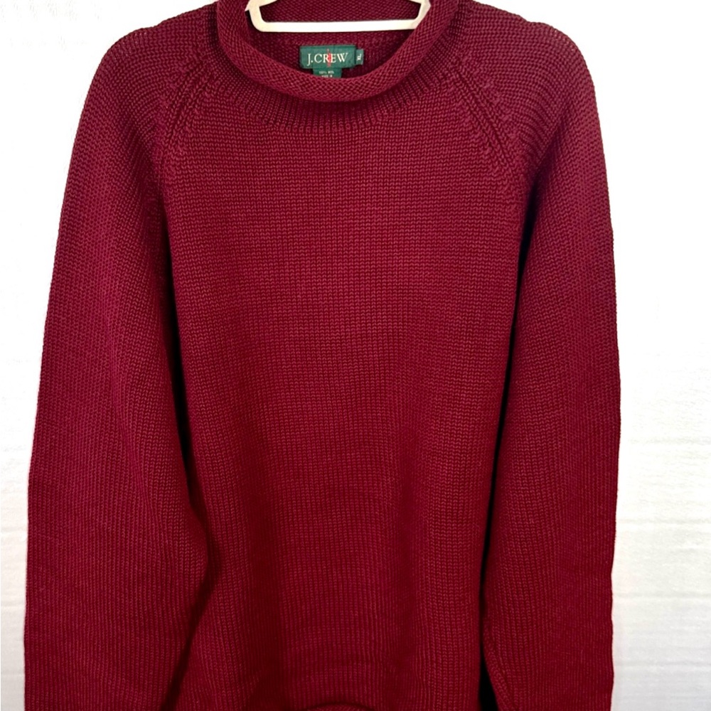 J. Crew vintage 90's OARSMAN Men's Rich Red Crewneck WOOL Sweater